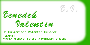 benedek valentin business card